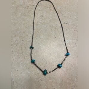 Native American silver and turquoise necklace